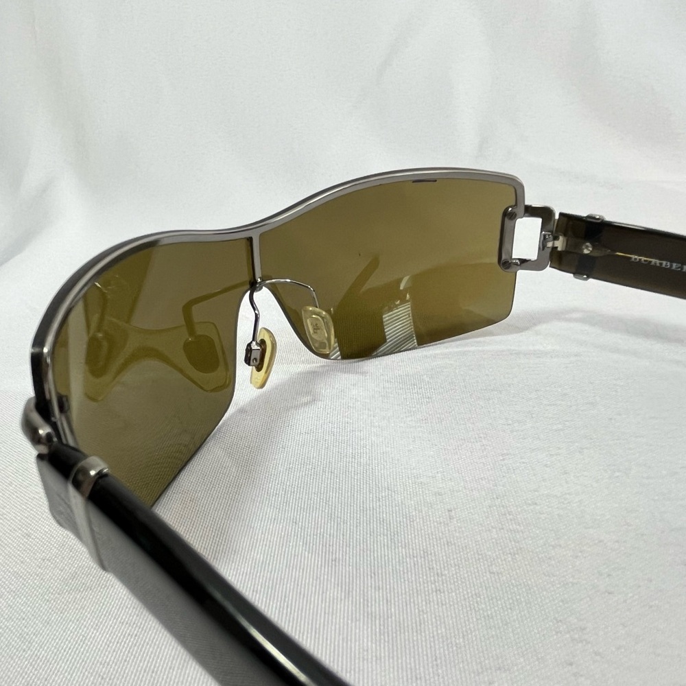 Burberry Sunglasses 3037 Shield Style Silver/Gray Buckle Italy - Picture 4 of 14